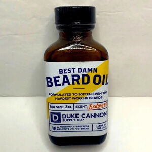 Duke Cannon Best Damn Beard Oil Redwood Scent 3 oz New